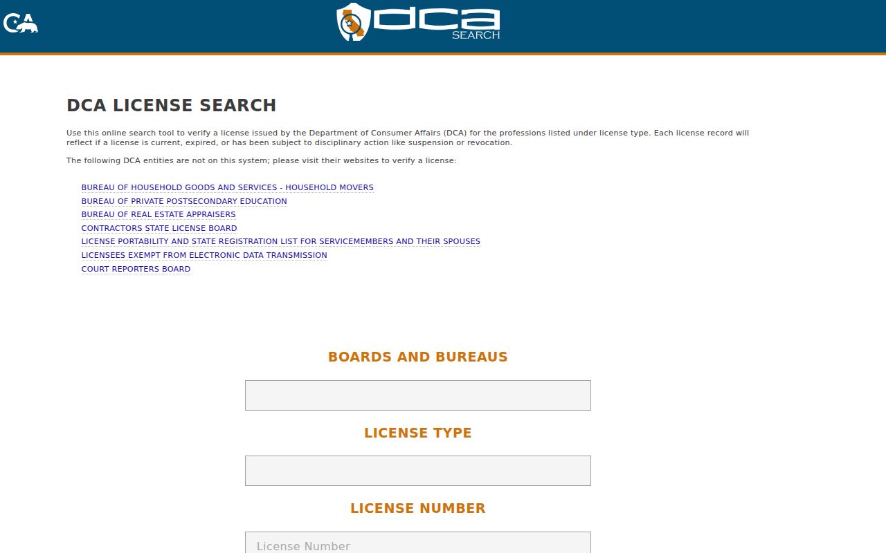 Hesperia residents directory California professional license search