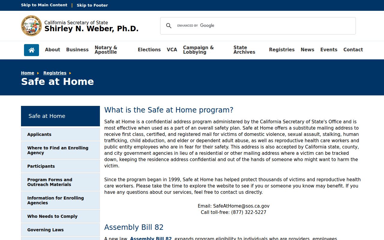 Hesperia neighbors California Safe at Home address confidentiality