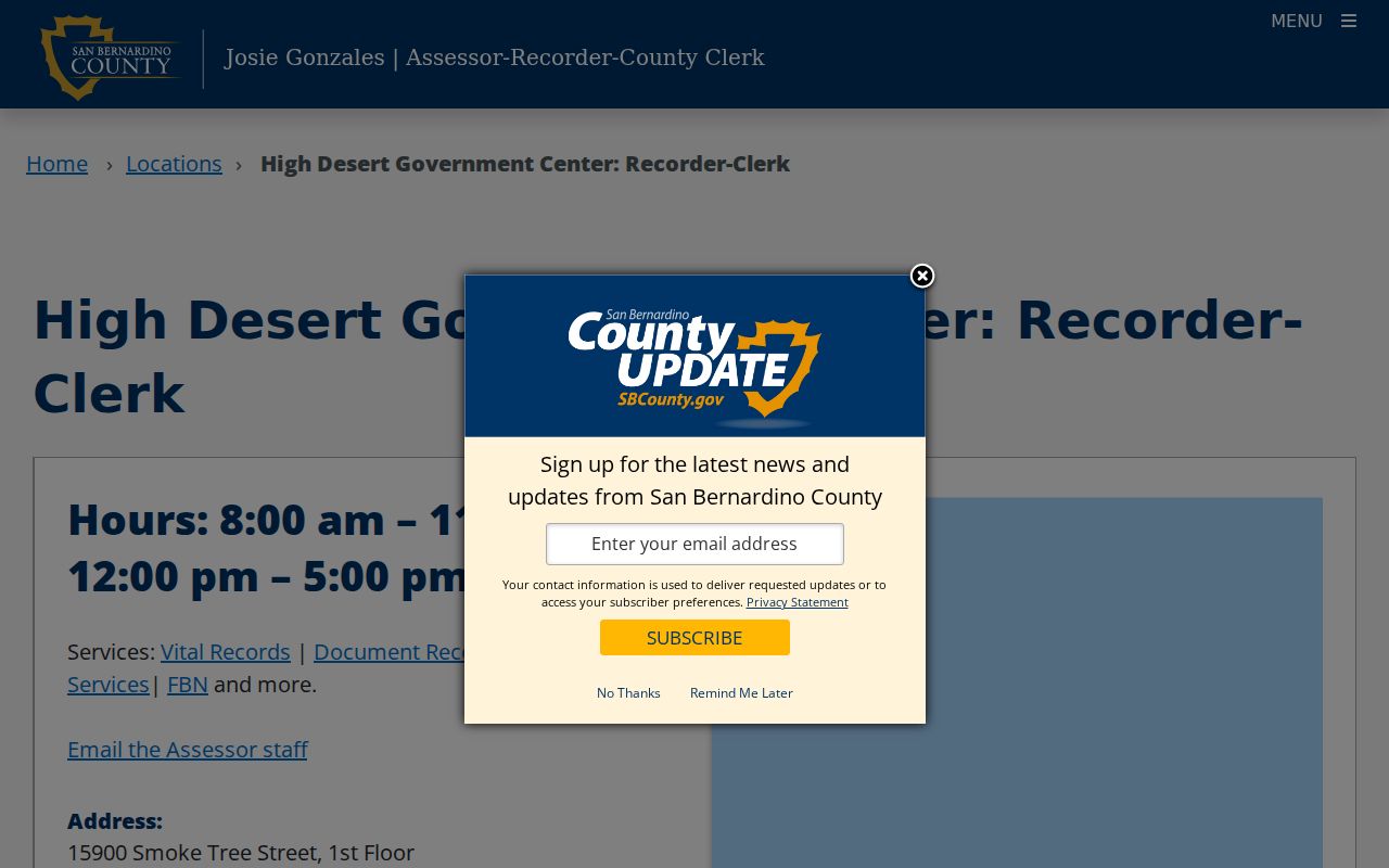 Hesperia previous residents High Desert Recorder-Clerk counter
