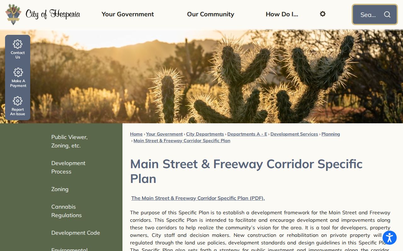 Hesperia ZIP code directory city corridor geography